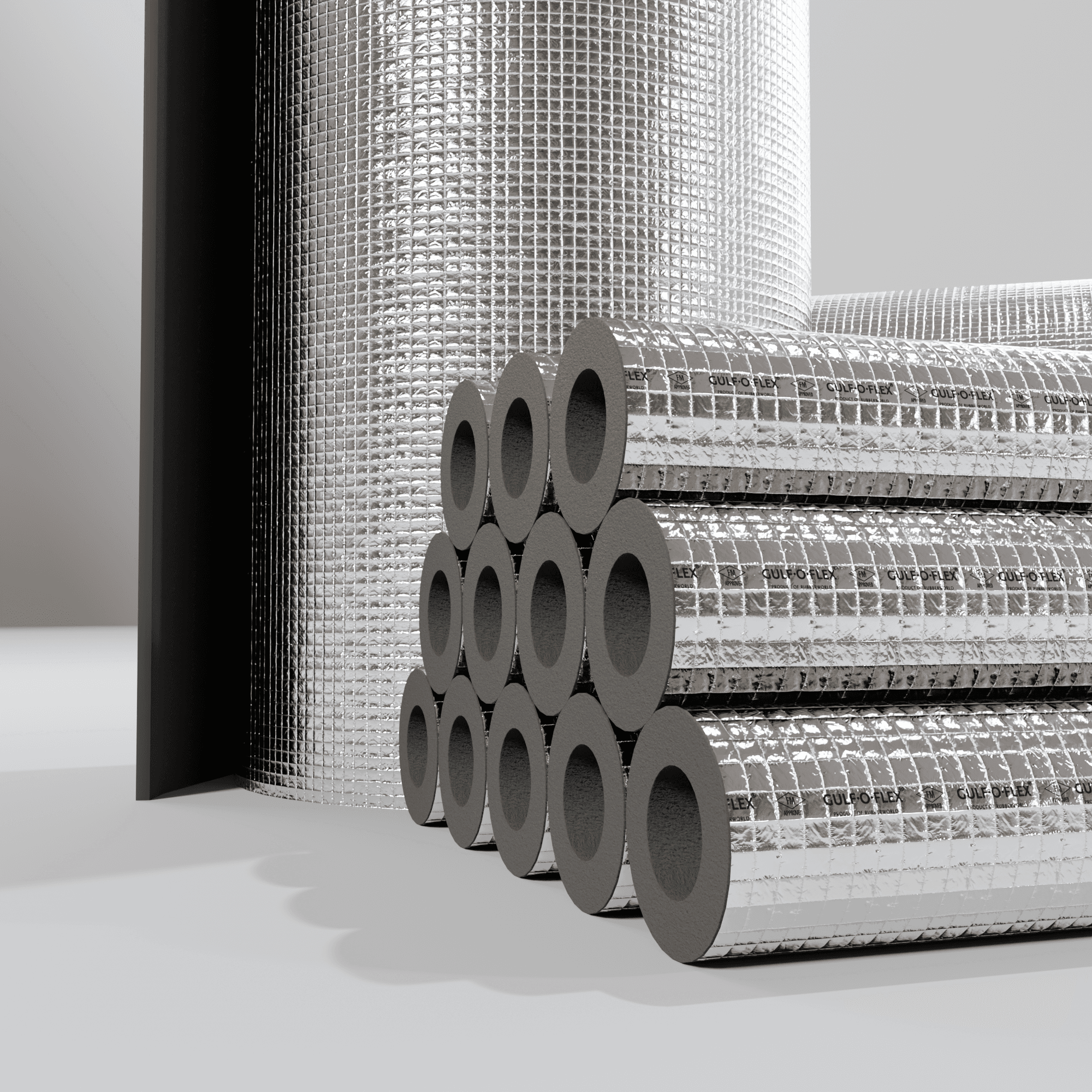 XLPE foam with alupet facing